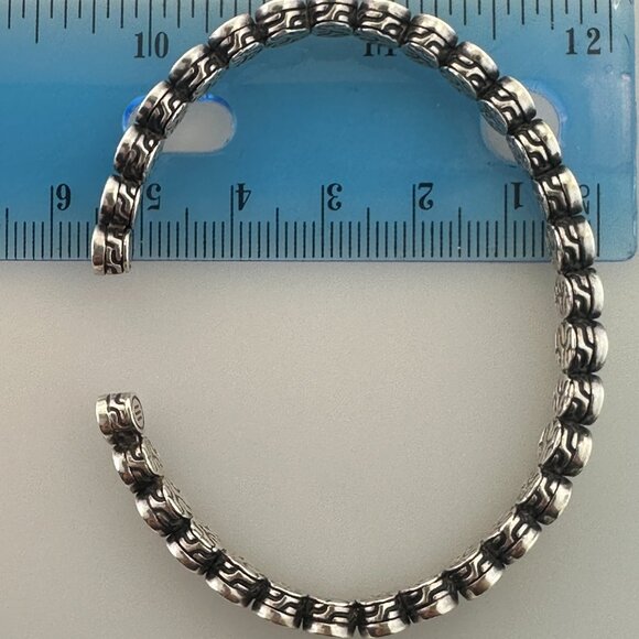 925 Sterling Silver & 18K Yellow Gold John Hardy Dot Flex Cuff Bracelet - 7" - Picture 7 of 14